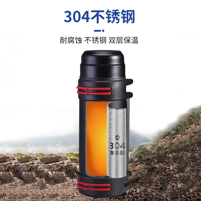 The cross-border 304 stainless steel large-capacity outdoor sports water bottle and space bottle are paired with fitness and camping insulated cups details Picture