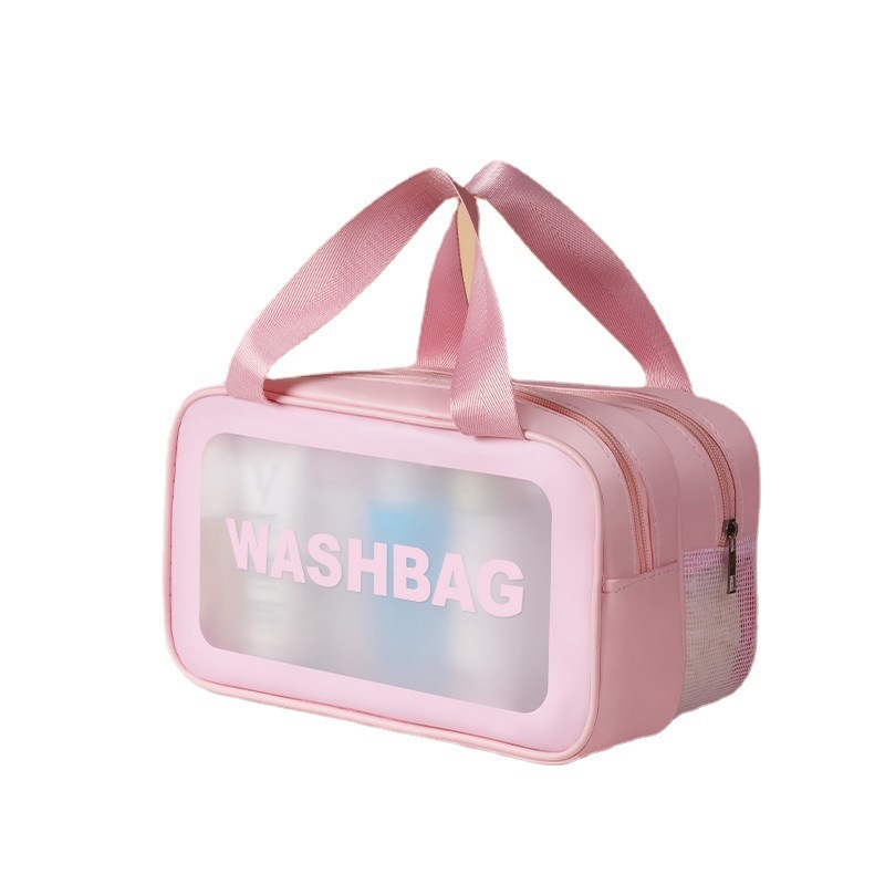 干湿分离洗漱包手提大容量防水游泳洗澡收纳包出差旅行便携化妆包白底实物图