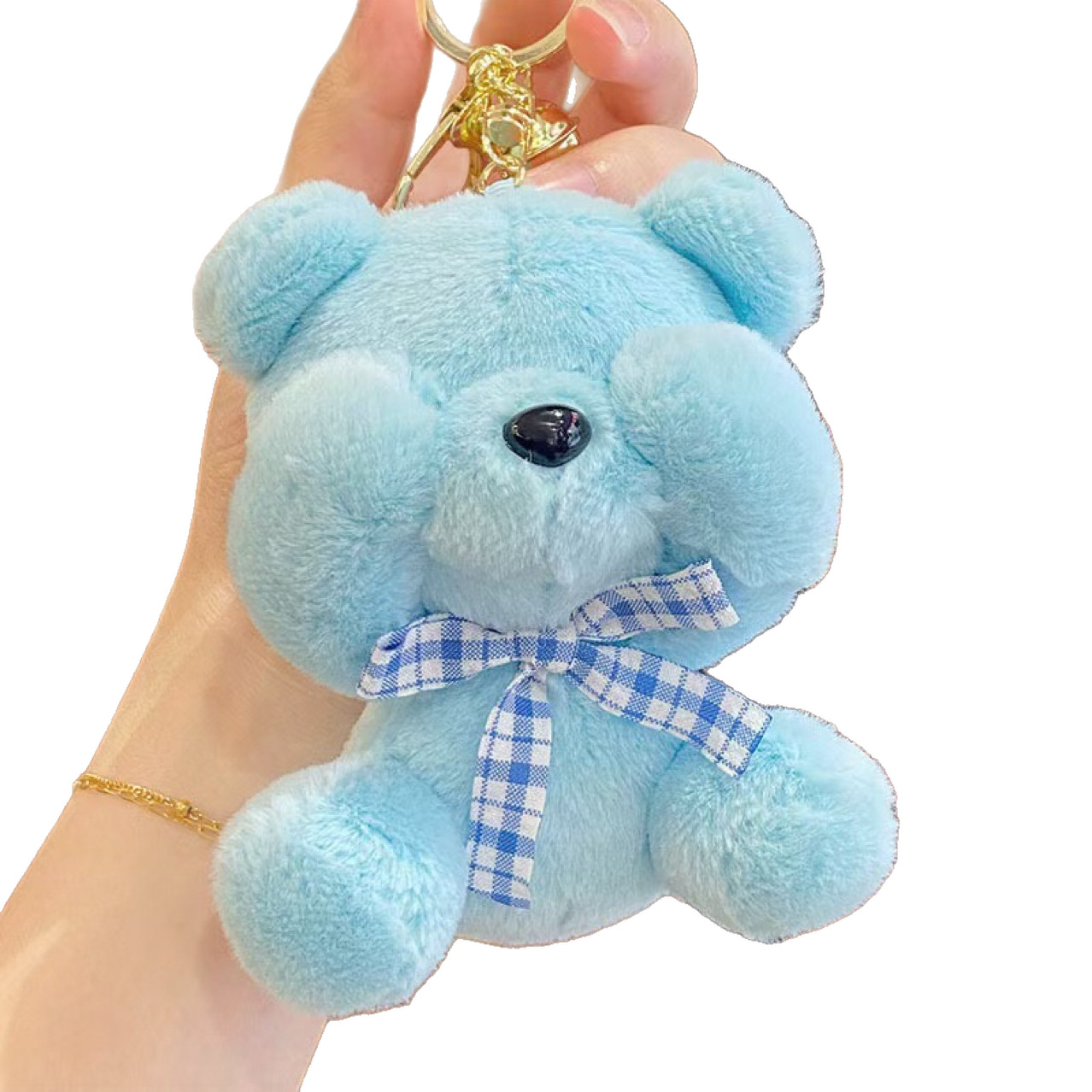 原创正版4寸害羞小熊卡通钥匙扣挂件 创意娃娃机毛绒玩偶精美小礼白底实物图