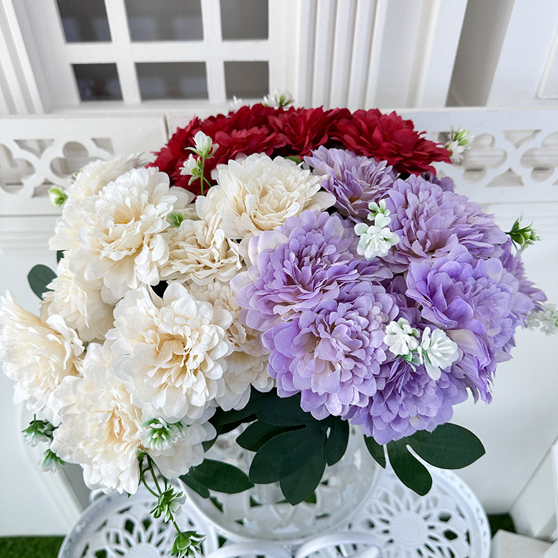 仿真花DIY发饰配件/仿真花/5朵塑膠花/假花/假花批发细节图