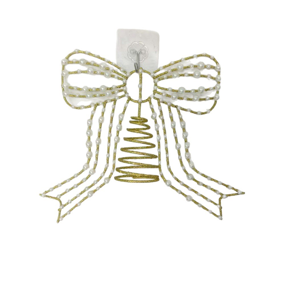 Cross-border plastic pearl bow Christmas tree top Star Christmas ornament, Valentine's Day decoration, festival ornament Item Picture