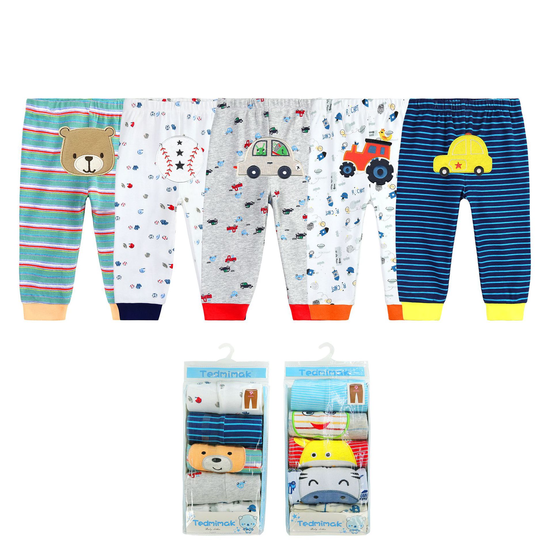 Source factory export wholesale European and American cotton baby pp trousers, men's and women's mosquito repellent trousers, spring and summer cartoon 5-piece bags