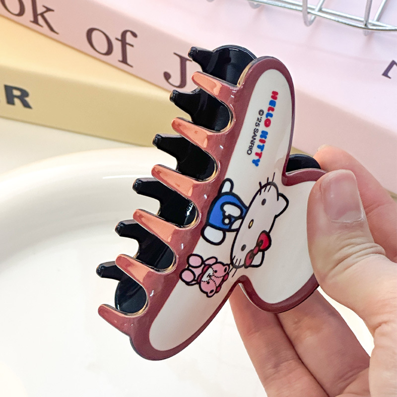 Sanrio officially authorized Hello Kitty hairpin cartoon, cute and girlish, shark hairpin at the back of the head Application Scenario