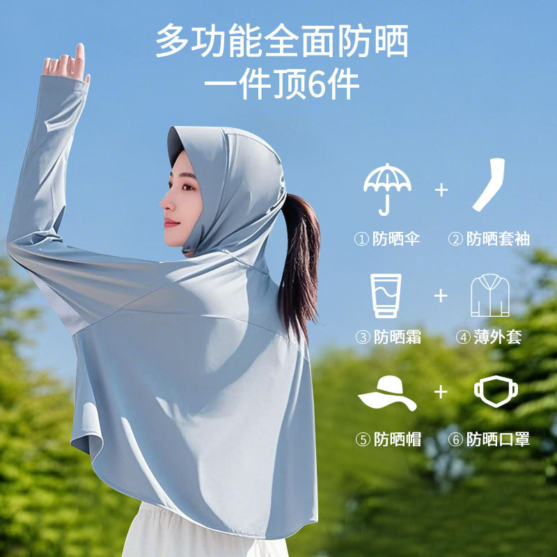 Summer outdoor cool sun-protective clothing for women 2025 New design Loose, breathable, thin hooded sun-protective jacket Application Scenario