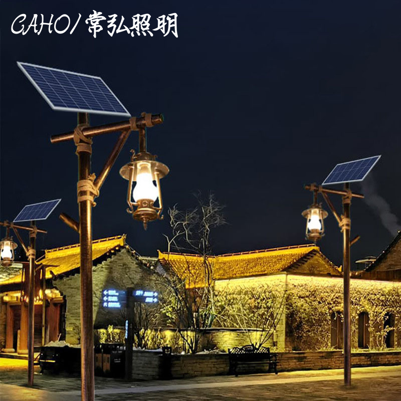 3-meter retro horse lantern led Chinese-style outdoor antique courtyard lamp, folk custom street inn, park landscape road Application Scenario
