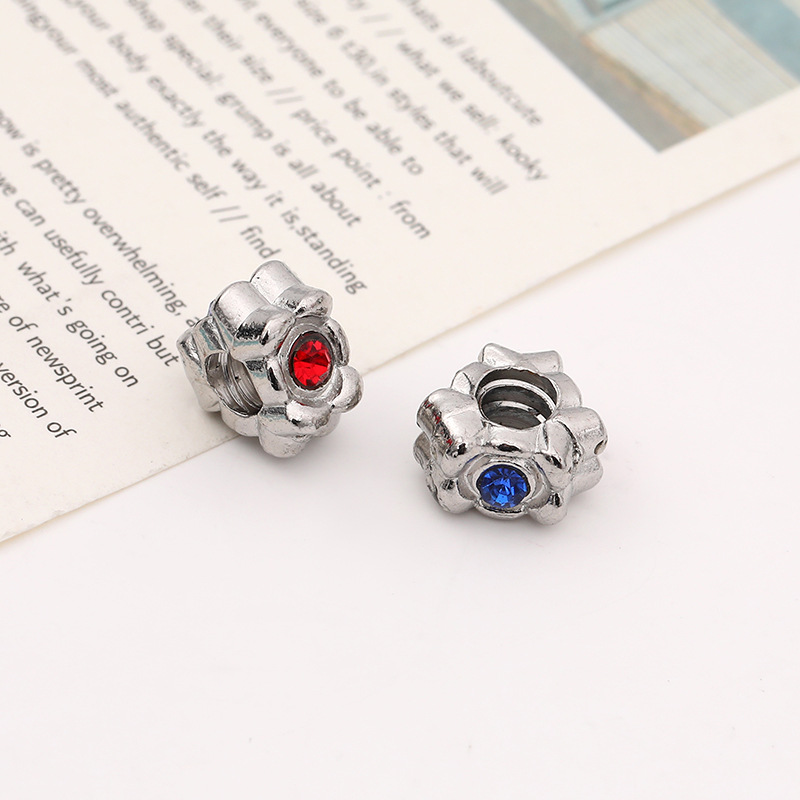 Retro silver micro-inlaid zircon beads, handcrafted diy bracelets, keychains, jewelry accessories, wholesale in stock Specification image