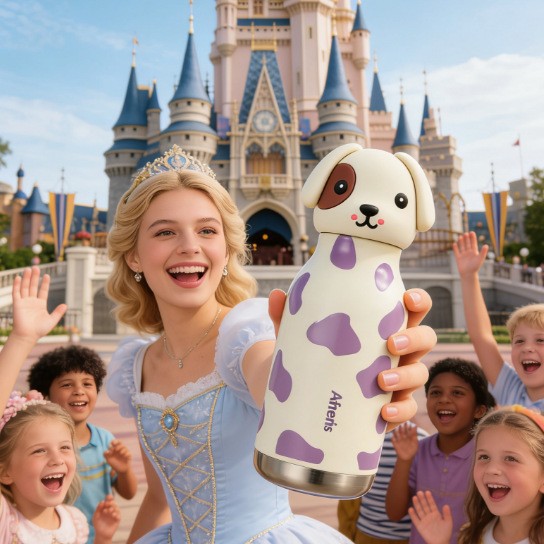 新款小狗创意卡通公仔不锈钢保温杯便携式运动水杯儿童学生杯