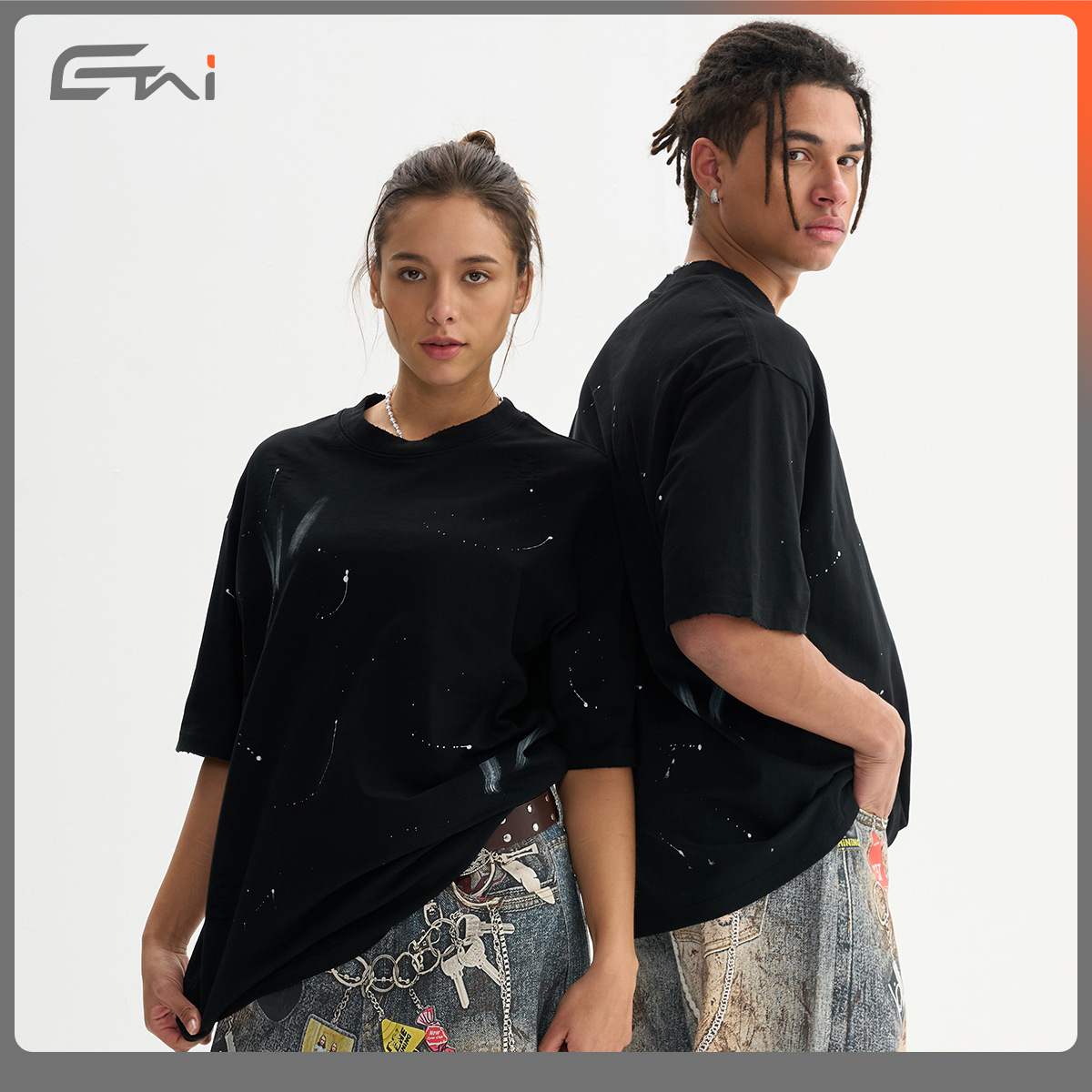 ETAI Men's Wear: A cross-border pure cotton loose-fitting high-quality heavyweight T-shirt brand, offering a touch of retro short-sleeved T-shirts for men details Picture