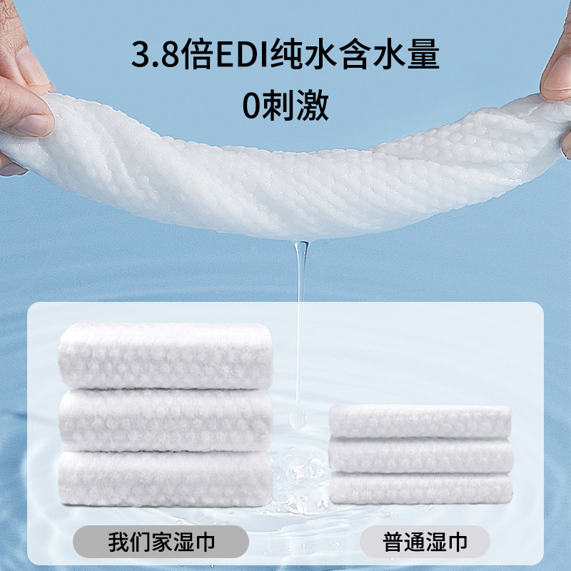 Cross-border English baby wet wipes, 80-pack household wet wipes, special pure water wet wipes for newborn babies' hands and mouths details Picture