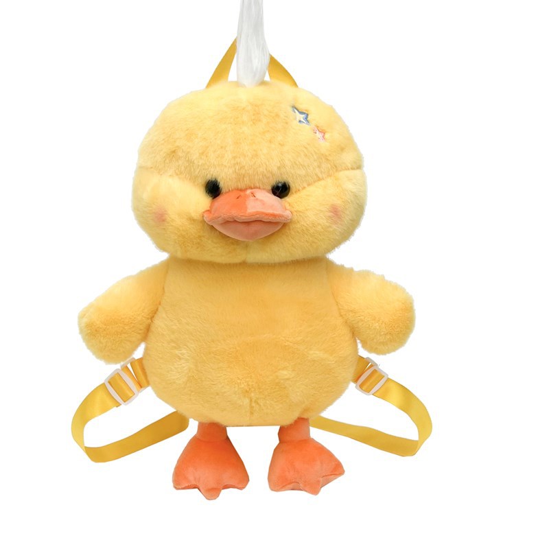 New cute cartoon duck plush bag, backpack, versatile cartoon plush bag for girls' outings Item Picture