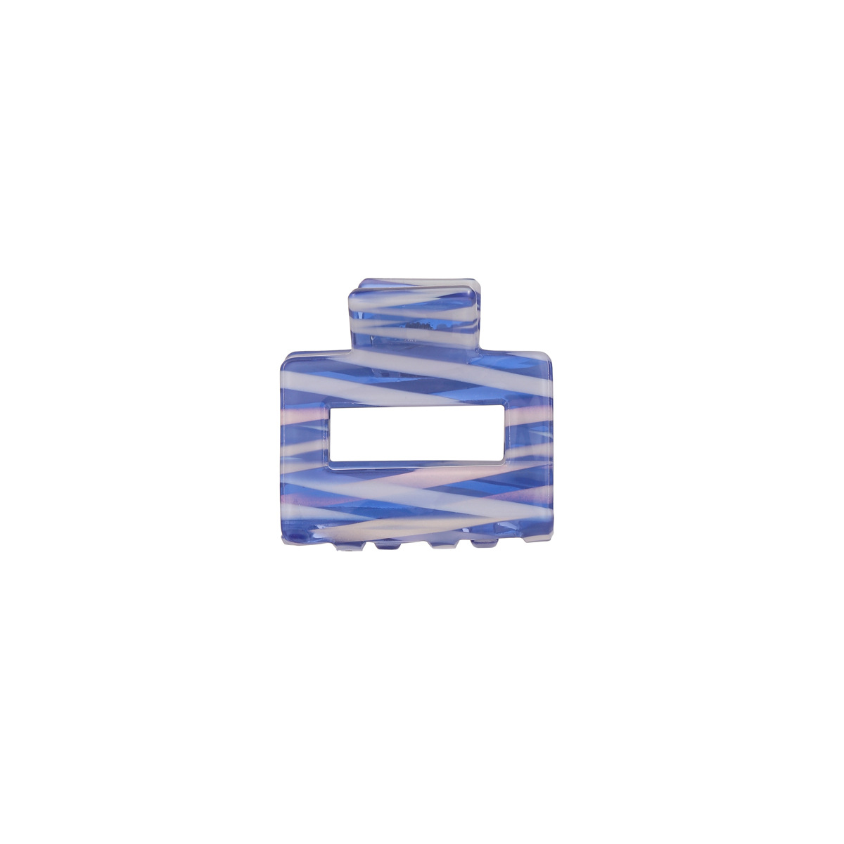 Korean InS-style blue and white striped square grab clip, a niche design hair clip, half-tied hair shark clip accessory at the back of the head Item Picture