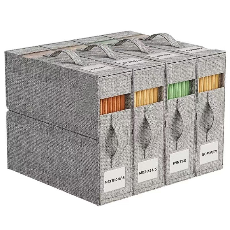 Cross-border four-piece set storage box, bedroom multi-functional foldable organizing box, clothes and pants storage box, bed sheet storage box full figure