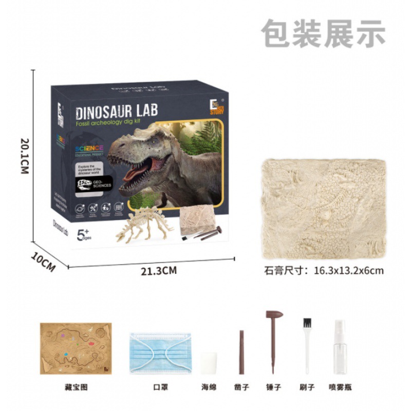 热卖石膏考古挖掘仿真恐龙骨架六款DIY拆装拼装益智动手认知模型产品图