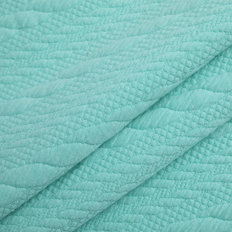 32s knitted jacquard air layer fabric elastic weft knitted children's clothing knitted fabric for autumn and winter warm home wear