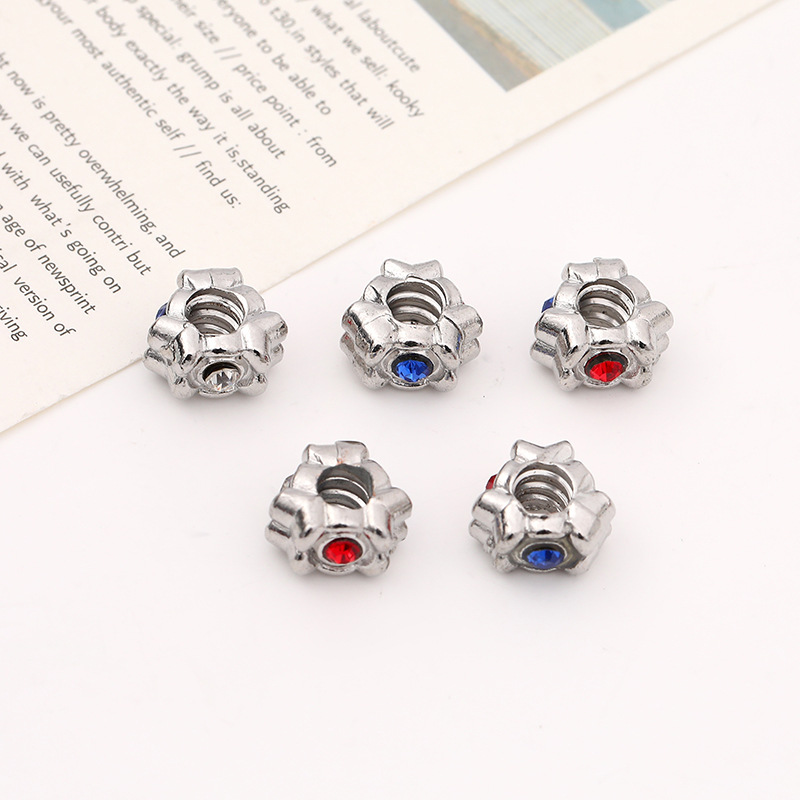 Retro silver micro-inlaid zircon beads, handcrafted diy bracelets, keychains, jewelry accessories, wholesale in stock details Picture