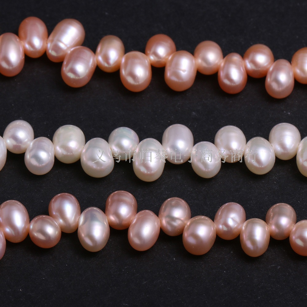Exquisite natural freshwater Sanqi hole pearl beading DIY jewelry accessories, handcrafted jewelry semi-finished product production and wholesale Item Picture