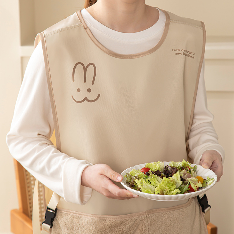 Apron kitchen household waterproof, oil-proof, washable hand vest sleeveless cover, high-end work clothes for dining and cooking Specification image