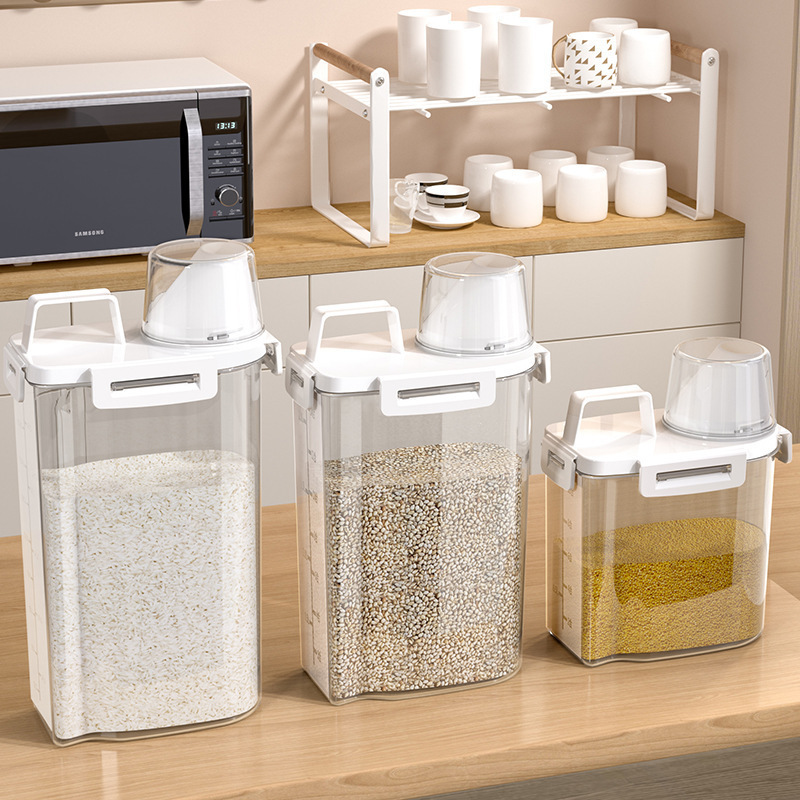 Five-grain storage box, household moisture-proof and insect-proof rice bucket, flour storage jar, sealed jar, kitchen wonder, multi-grain jar