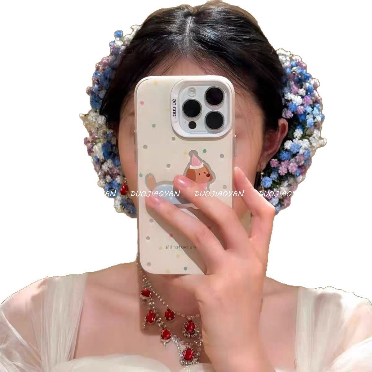 The same style of Liu Yifei's faux "Full Sky Stars" duckbill clip flower hairpin, with a high-end atmosphere, is a scratch-off hair accessory and hairpin Item Picture
