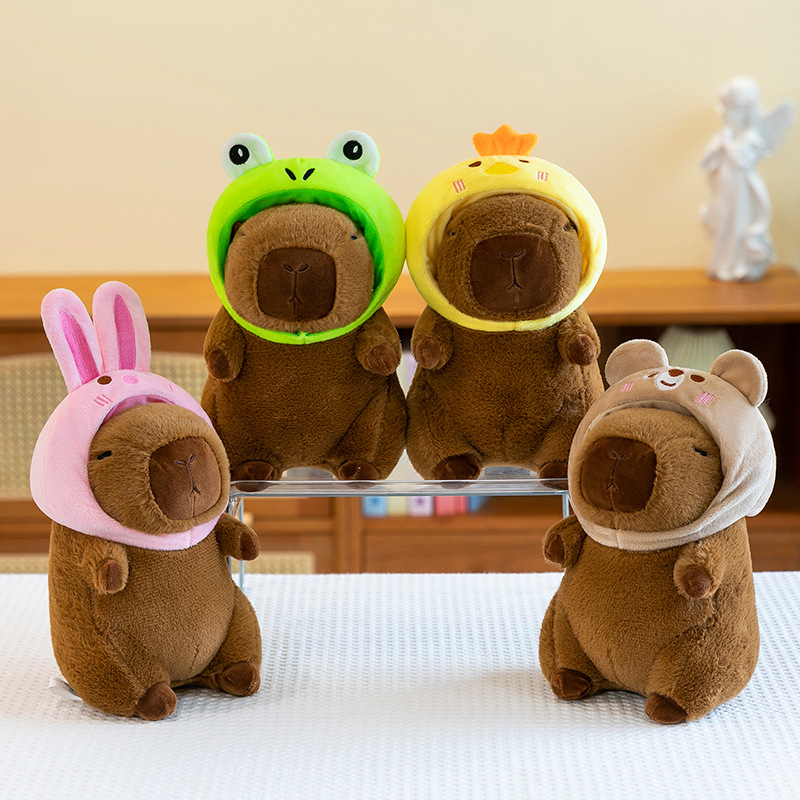 Cross-border new 8-inch backpack capybara series plush toys, runny nose Capybara dolls