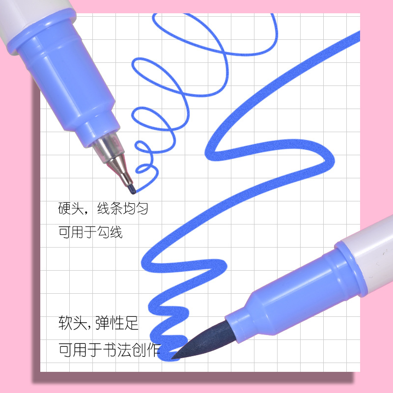 The 12-color soft and hard double-headed highlighters directly supplied by the manufacturer from Tianfeng are brightly colored Item Picture