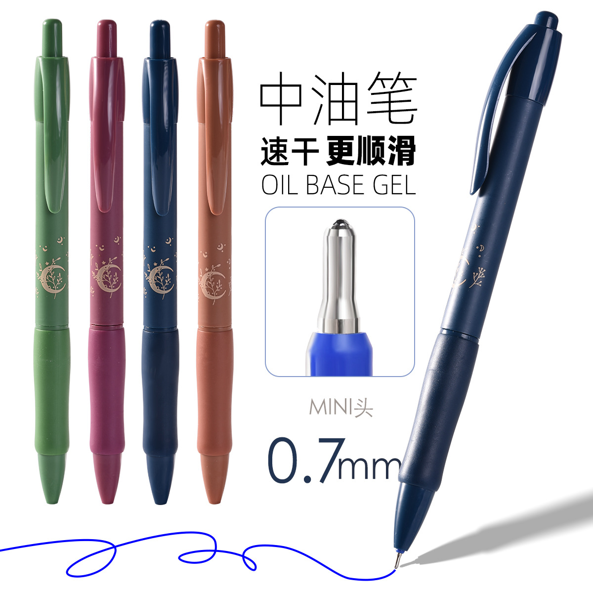 Wholesale of smooth oil pens in stock: 36 pieces of 5965MINI head oil pens/display box oil pens full figure