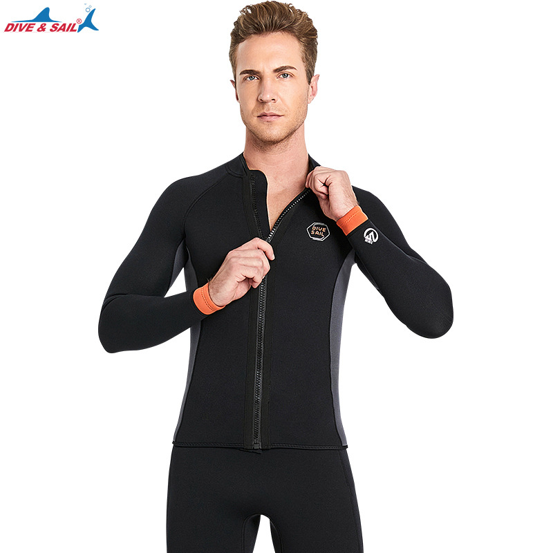 Amazon 3MM long-sleeved two-piece warm diving suit, European and American large-sized snorkeling winter swimming cold-proof surfing suit Application Scenario