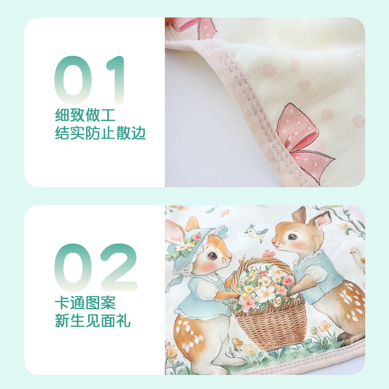 Class a saliva towel, children's towel, pure cotton 6-layer yarn, newborn baby face towel, baby small square towel, cotton yarn back towel Specification image