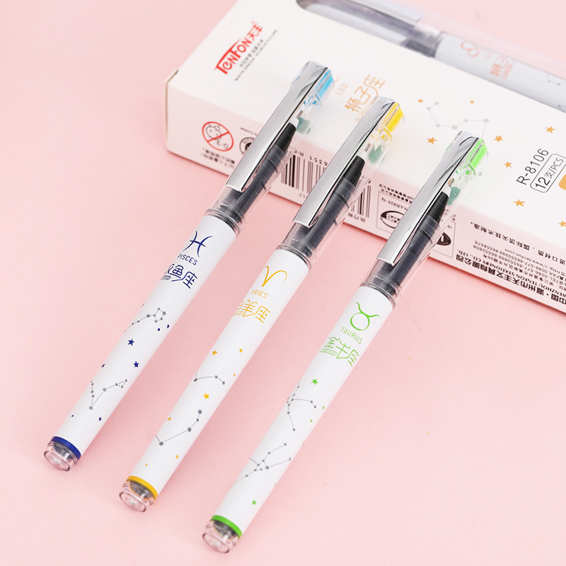 Tianfeng direct liquid ballpoint Pen, business water-based pen, 12 zodiac direct liquid pen, 8106 carbon pen, 12 pieces per box details Picture