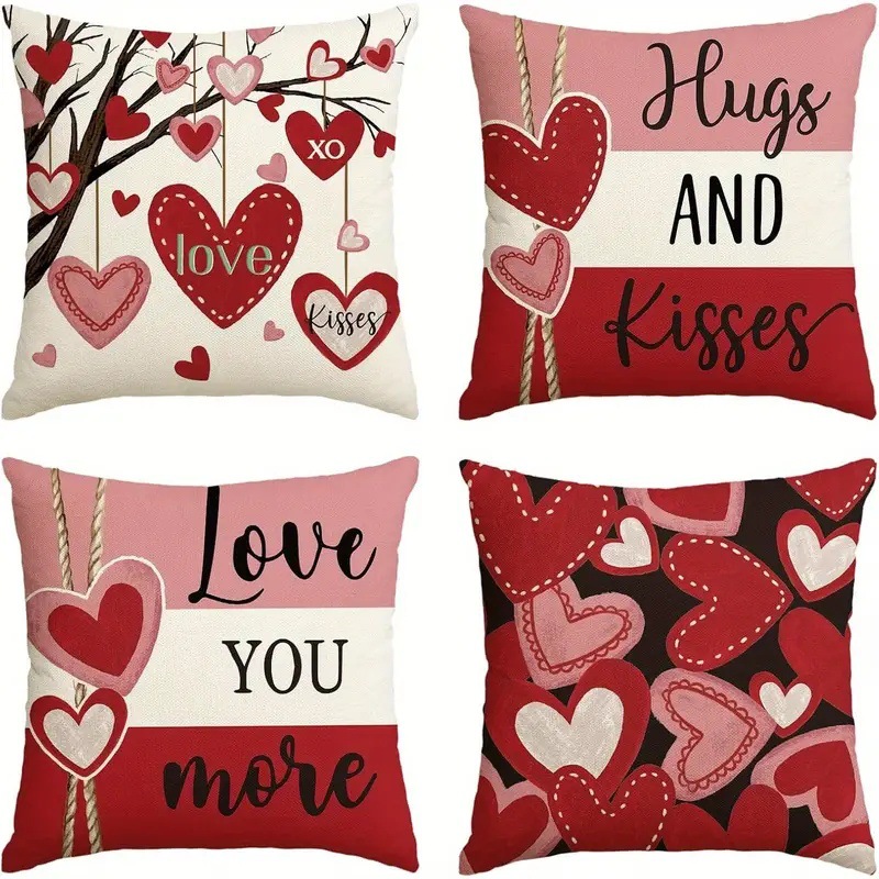 Cross-border InS-style foreign trade best-selling romantic heart-shaped love Valentine's Day pillowcase for living room, sofa and bedroom decoration details Picture