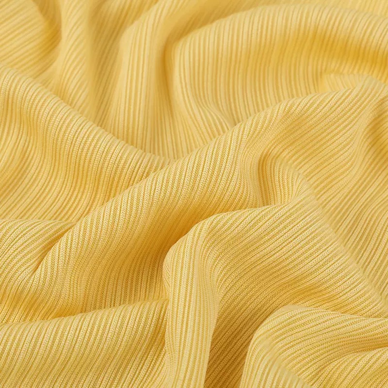 Pleated rib fabric, needle-stitch ribbing, 250g, pit rib ribbing, wide-leg pants with a drape, spring and summer women's T-shirt details Picture