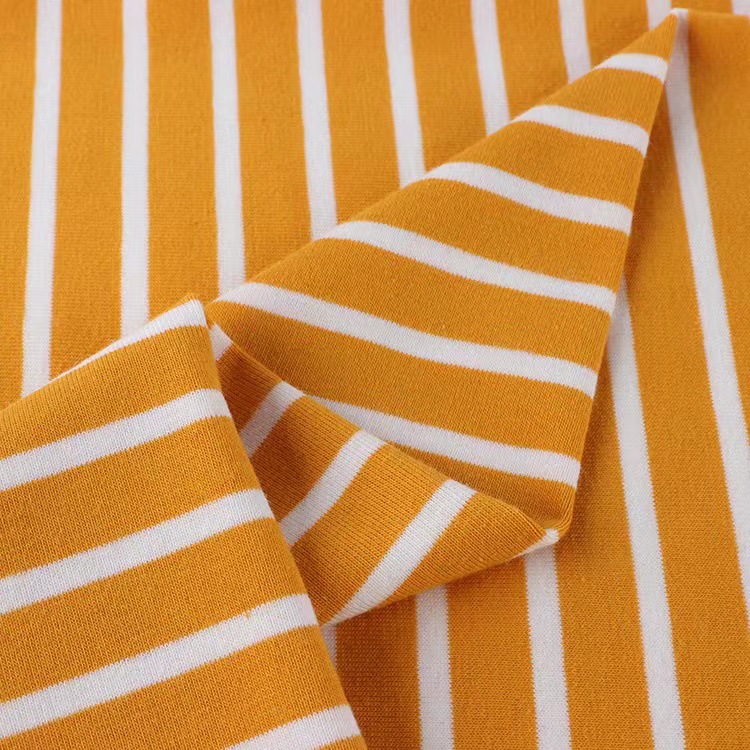 32s combed cotton frame striped fabric 170g stretch yarn-dyed striped sweatshirt and pajamas knitted fabric Specification image
