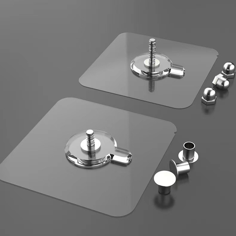 Accessories factory's seamless hook, no-drilling adhesive hook, bathroom and kitchen mother-and-child buckle, strong adhesive, multi-functional transparent hook Specification image