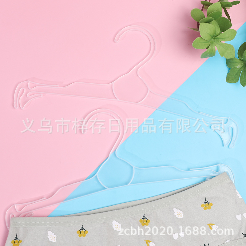 Transparent plastic folding clothes hangers, clothes racks, children's wooden clothes hangers, simple hanging clothes hangers, plastic clothes racks details Picture