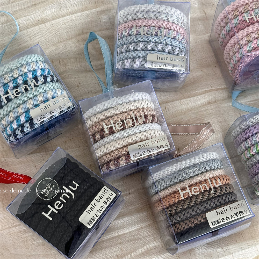 盒装基础编织皮筋高弹力耐用加粗皮筋基础头绳高马尾发绳新款日常