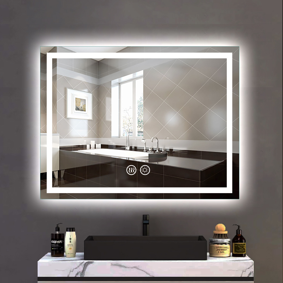 厂家定制led浴室镜卫生间镜触摸智能镜子装饰发光洗漱台除雾镜产品图
