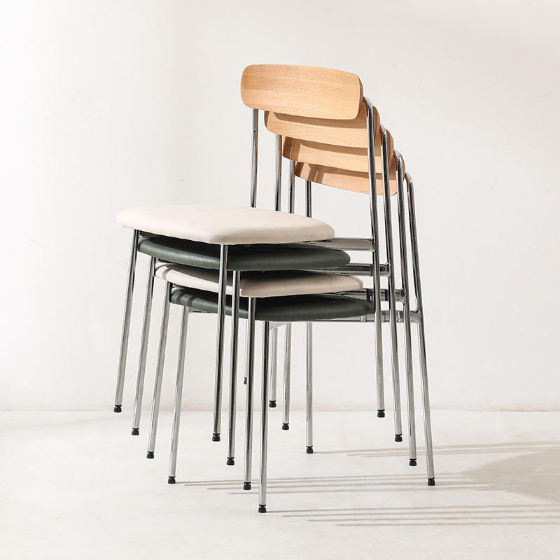 Star Nordic designer's light luxury modern simple creative solid wood dining chairs, popular milk tea shop and coffee shop backrest dining tables and chairs details Picture