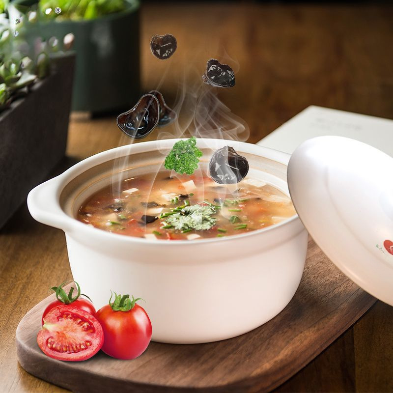 Large-capacity, high-temperature resistant, health-preserving soup pot, wide-mouthed clay pot, ceramic pot, stewing pot, household, made of Shi Ruizhifeng clay details Picture