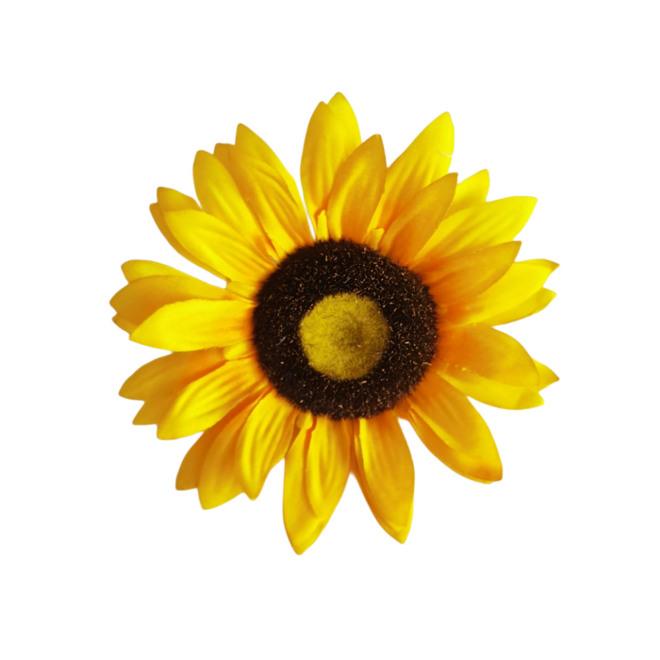 仿真太阳花 向日葵花头批发 家居及婚庆装饰 花环花束配件白底实物图