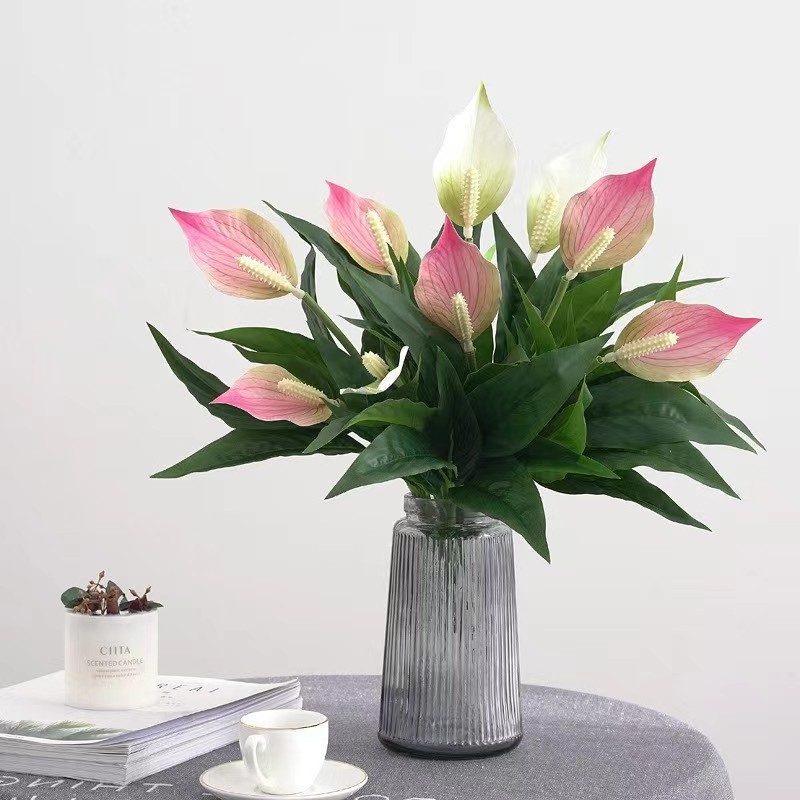 仿真花绿植红掌盆栽假花仿真盆栽家居户外摆件批发婚庆装饰