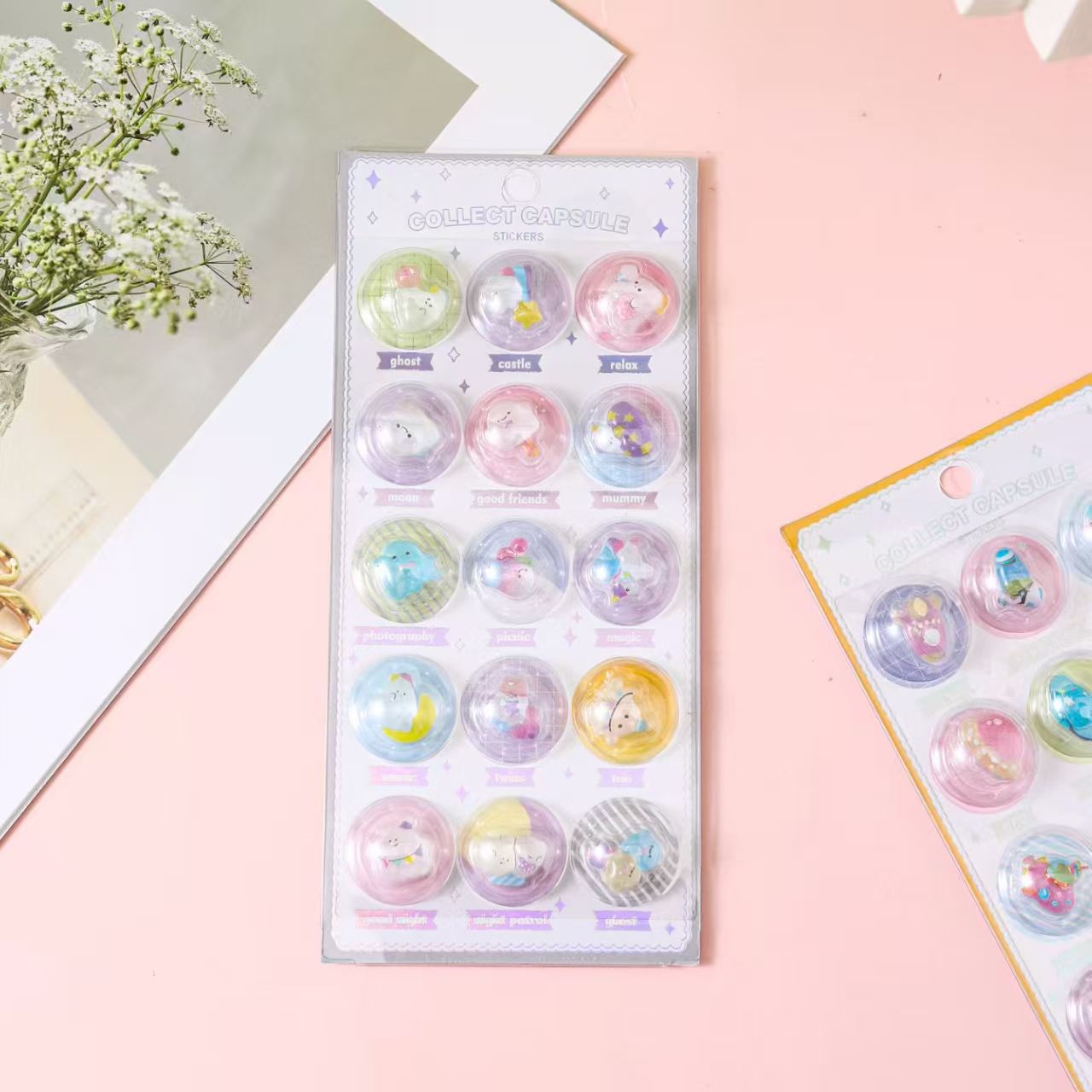 Rainbow 3D embossed sticker cartoon cute shape decorative stickers, children's stress-relieving small gifts, InS-style sticker accessories Specification drawing
