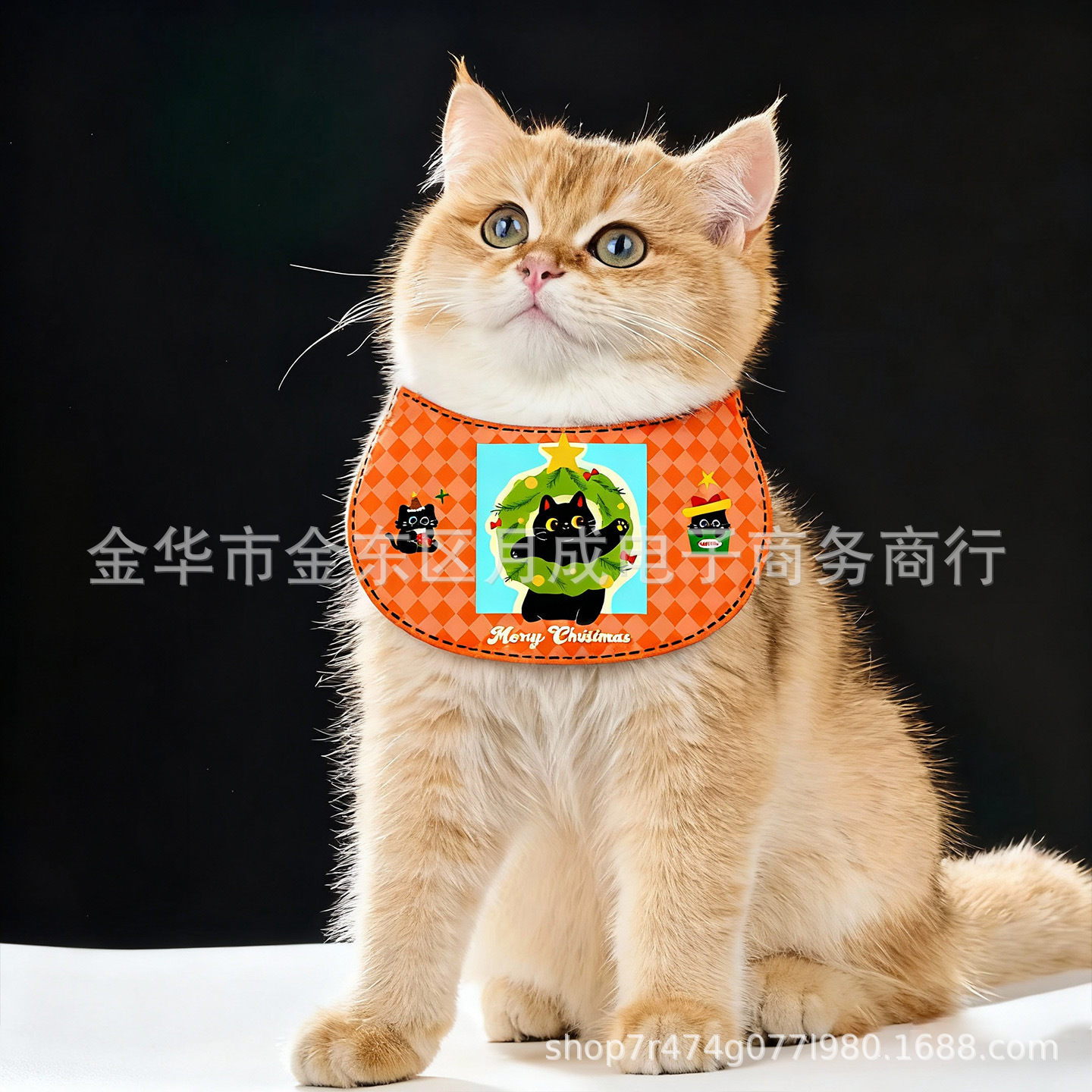 New pet wipes, cat bibs, water-absorbing and odor-proof bibs, cute printed small wipes, can be worn on both sides details Picture