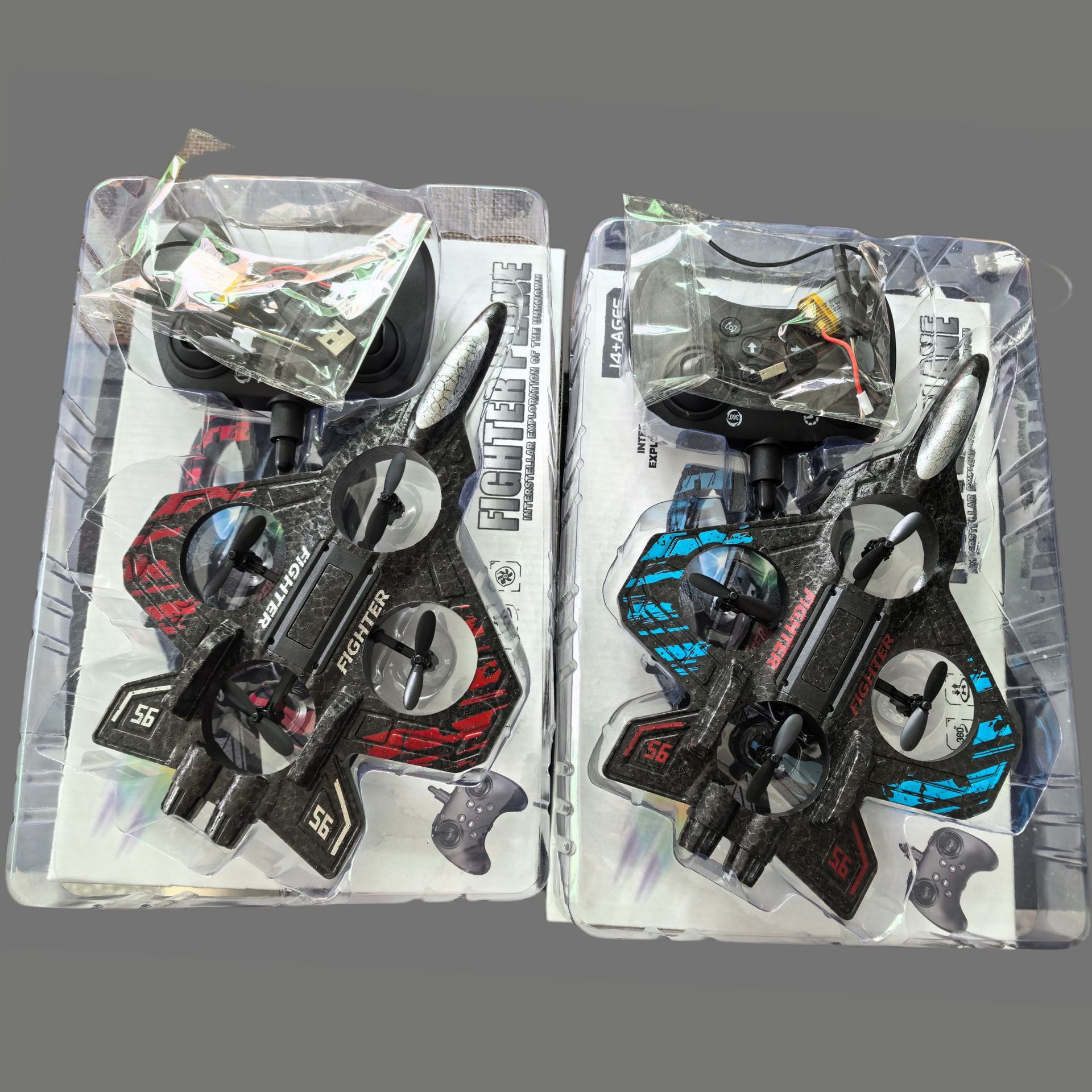 跨境热销遥控泡沫飞机四轴无人机灯光翻滚特技表演战斗机定制批发产品图