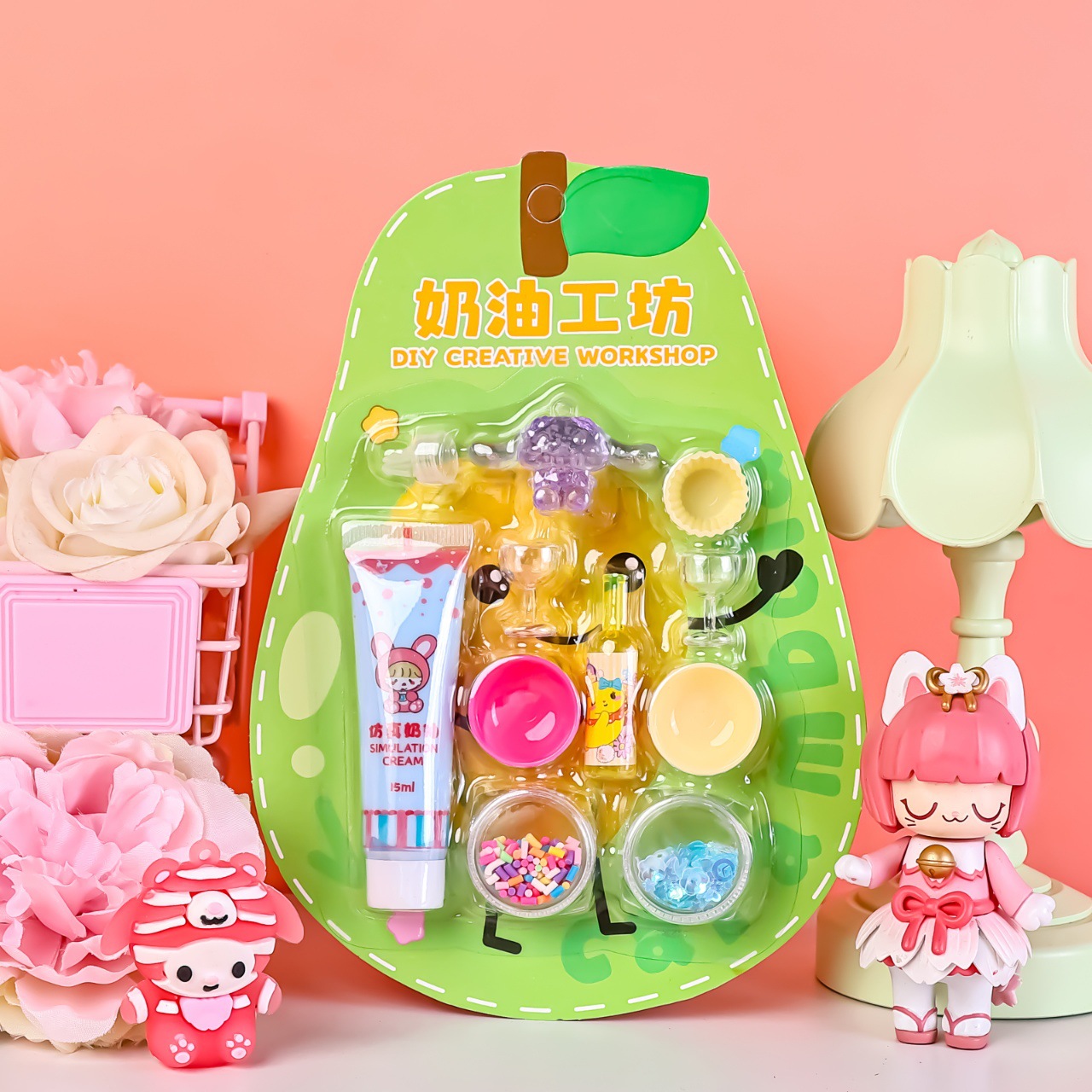 Milk Dragon Match-up Cream Glue Set, children's DIY handmade, making simulated milk tea, ice cream and cream cake Specification image