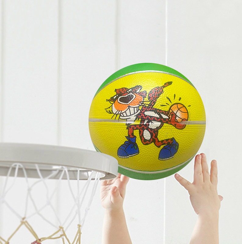 可爱儿童3号卡通橡胶篮球 户外耐磨跨境篮球 体育锻炼幼儿园篮球细节图