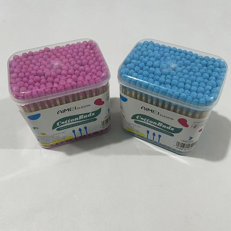 160支盒双头彩色装家用棉签一次性清洁棉棒卸妆化妆木棒棉签jp277