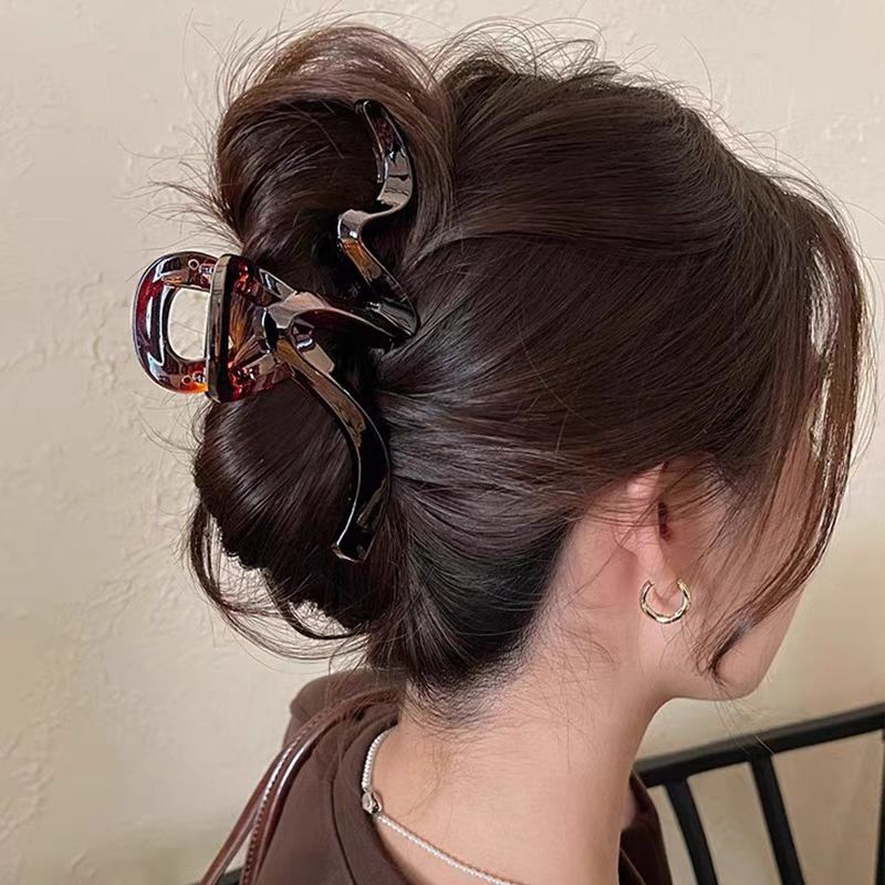 2025 New wave clamp women's high-end updo hair clip, large hair volume, shark clip back head hair accessory Specification image