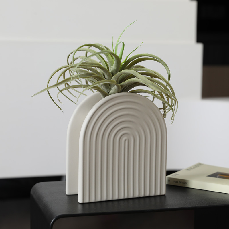 2026 Nordic ceramic arched decorative bookstand, vase, candlestick, scented candle holder, soft decoration Specification image