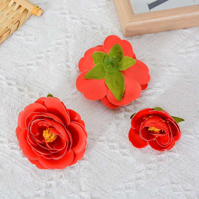 Camellia flower heads, artificial flowers, camellia decorative head flowers, artificial flowers, fabric flowers, handcrafted camellia flower heads Application Scenario
