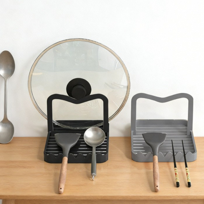 Pot Lid Rack, Countertop, Spatula Storage Rack, Spoon And Spatula Stand, Draining Rack, Kitchen Storage, Kitchenware Draining And Storage Application Scenario